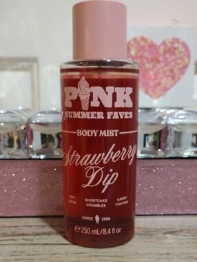 PINK Strawberry Dip Body Mist ✨ Summer Faves Limited Edition Collection 🆕
